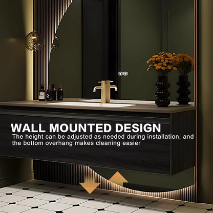 48” - 78” Unique Exquisite Bathroom Vanity Includes Irregular Shape Mirror