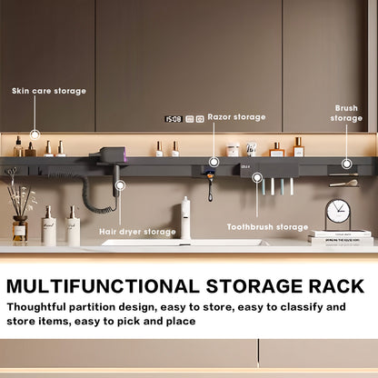 44"- 64" Wall Mounted Bathroom Vanity Set With Single Sink And Smart Led Mirror Cabinet