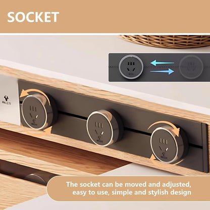 67” – 83” Simple Log Kitchen Island with Extendable Dining Table