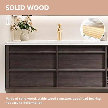 52” - 64” Simple Practical Bathroom Vanity  Includes Medieval Style & Grid Design