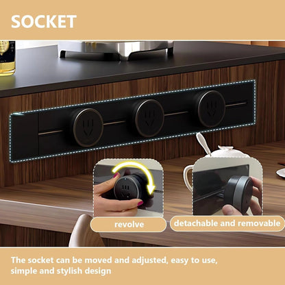 71” - 95” Natural Cozy Kitchen Island with Separable Dining Table (No Chair)