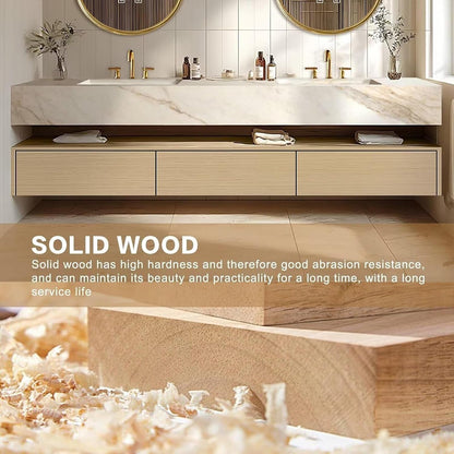 92'' Modern Bathroom Vanity Set with Modern Log Style&Defog Mirror