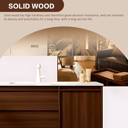40"-64" Bathroom vanity set single sink smart mirror cabinet and drawer