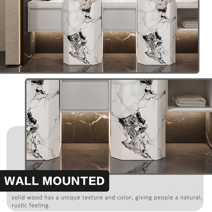 72"- 100" Bathroom Vanity With Oval Smart Mirror  and Double Sink