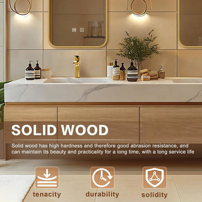 64” - 96” Modern French Bathroom Vanity Includes Integrated Sink