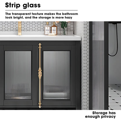 36"- 48" Freestanding Bathroom Vanity Set with Single Sink and Smart Mirror Cabinet