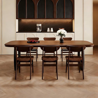 62"-78"Modern Farmhouse Wood Dining Table, Sturdy Base for Family Kitchen & Meals