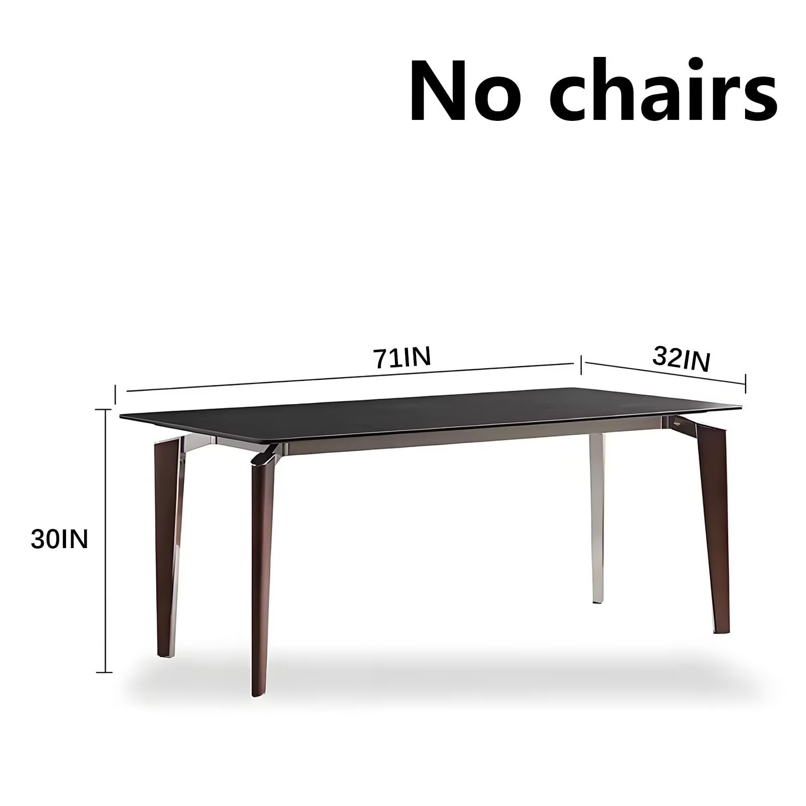63"-79"Luxury Minimalist Dining Table, Rectangular Matte Finish Table with Unique Tapered Legs for Home