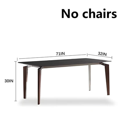 63"-79"Luxury Minimalist Dining Table, Rectangular Matte Finish Table with Unique Tapered Legs for Home