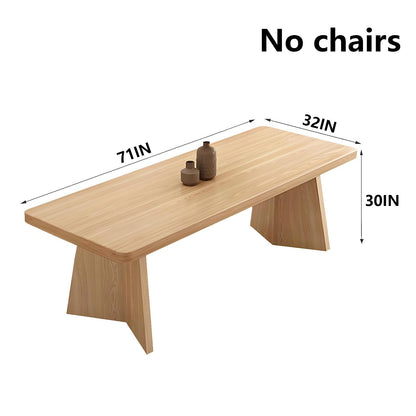 62“-78”Modern Light Wood Dining Table, Sturdy Base, for Home Dining Room & Restaurant Use