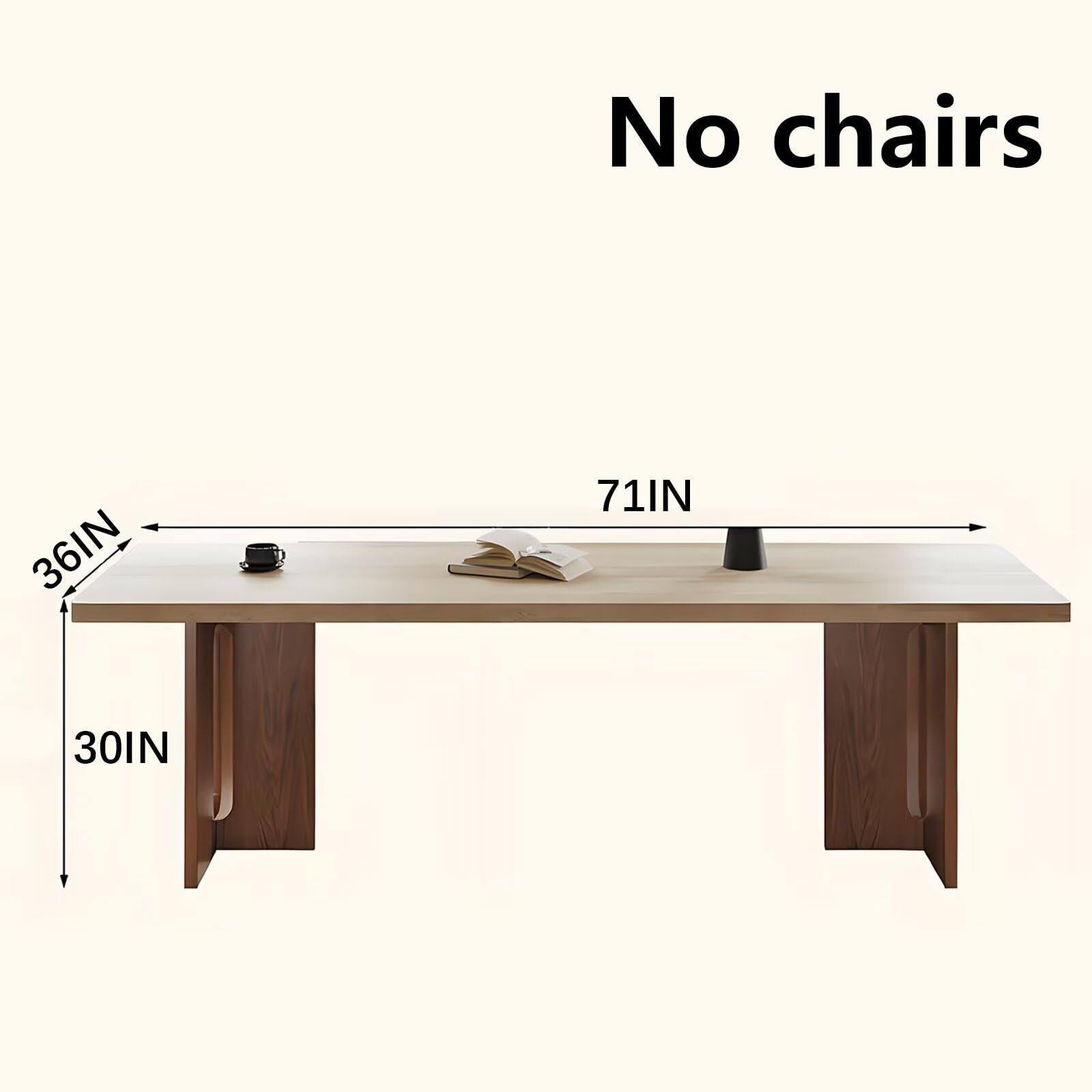 63"-79"Natural Stone Top Dining Table with Walnut Frame