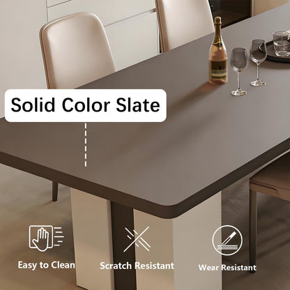71"-79"Contemporary Rectangular Dining Table, Sleek Matte Finish Kitchen Table for Modern Dining Rooms