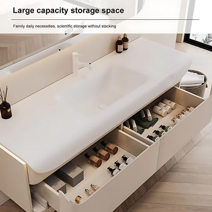 36"- 60" Large Storage Floating Bath Vanity Set with Illuminated Mirror and Sink