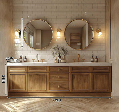 60‘’-96‘’  Bathroom Vanity with Curved Ambient Light