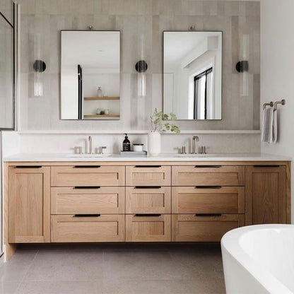 60”-78”Vanity with Double Sinks, White Countertop & Storage