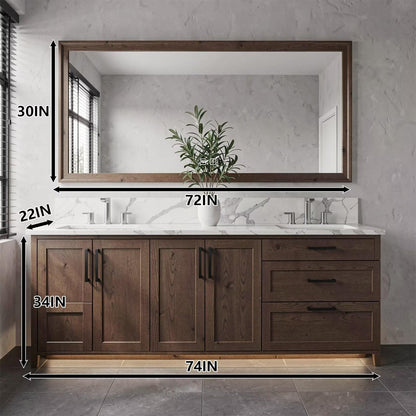 60-96''Modern Freestanding Bathroom Vanity with Double Sinks