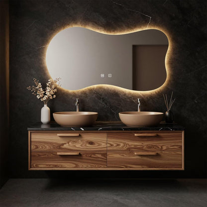 60"-84"Wall Mounted Wood Bathroom Vanity with Double Sinks & 4 Drawer Storage