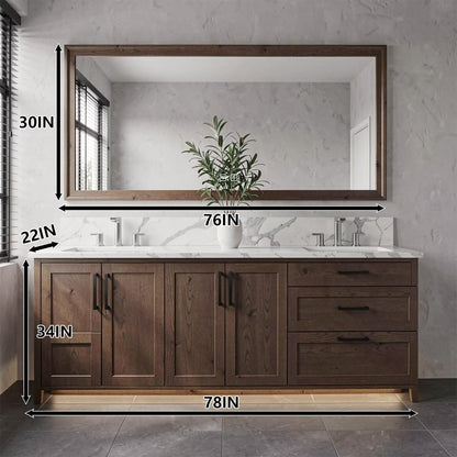 60-96''Modern Freestanding Bathroom Vanity with Double Sinks