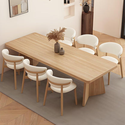 62“-78”Modern Light Wood Dining Table, Sturdy Base, for Home Dining Room & Restaurant Use