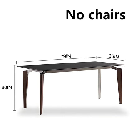 63"-79"Luxury Minimalist Dining Table, Rectangular Matte Finish Table with Unique Tapered Legs for Home