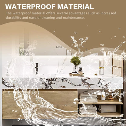 40” - 64” Luxurious Bathroom Vanity with Unique Patterned Slate Countertop