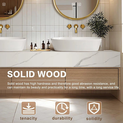 60” – 96” Bathroom Vanity Includes Wood Grain Cabinet & Above Counter Basins