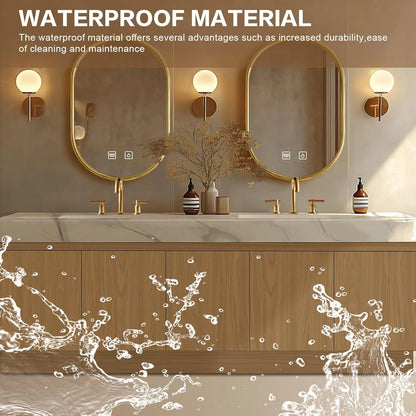 68” - 96” Spacious Modern Bathroom Vanity Includes Rock Slab Integrated Sink