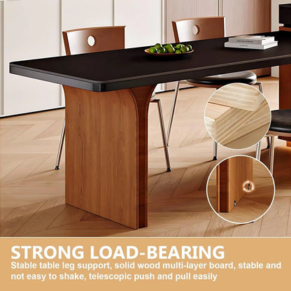 74” - 98” Unique Practical Kitchen Island Includes Black-Brown Color Matching (No Chair)