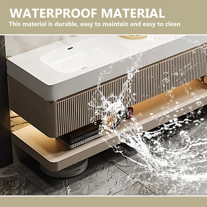 52"- 78" Wall Mounted Bathroom Cabinet Set with LED Defogging Mirror and Sink