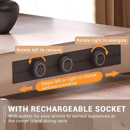 98” - 106” Exquisite Kitchen Island Includes Solid Wood Wind Round Bead Shaped Table Legs (No Chair)