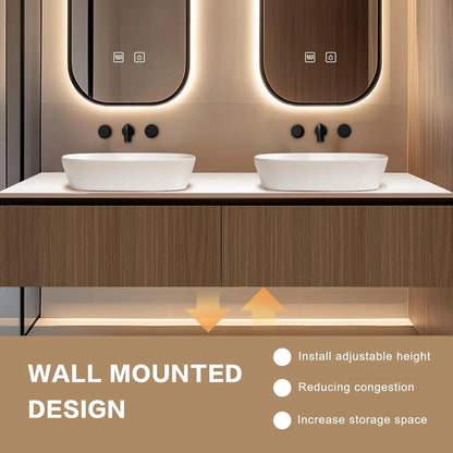 60” - 78” Simple Exquisite Bathroom Vanity Includes Thoughtful Details