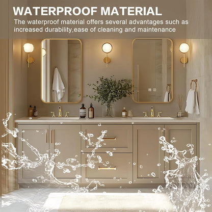 68” - 96” Light Luxury Bathroom Vanity Includes Rectangle Mirror