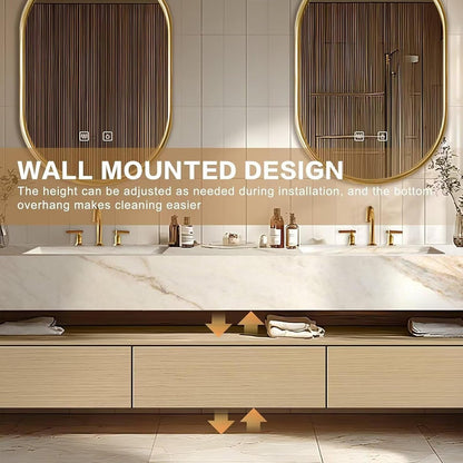 92'' Modern Bathroom Vanity Set with Modern Log Style&Defog Mirror