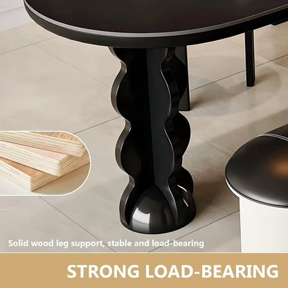 67” - 83” French Vintage Kitchen Island Includes Modular Socket for 2-6 Person (No Chair)