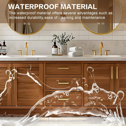 80'' Wooden Bathroom Vanity with Retro Log Style,Exquisite Handle