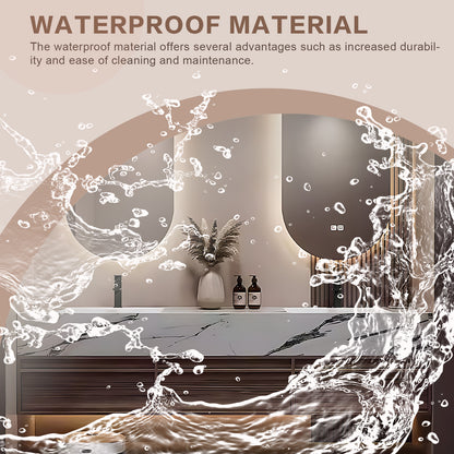40"-78" Bath vanity with slate countertop smart mirror ceramic basin
