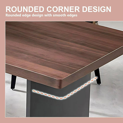 98” Modern Log Kitchen Island Includes Glass Door for 2-6 Person (No Chair)