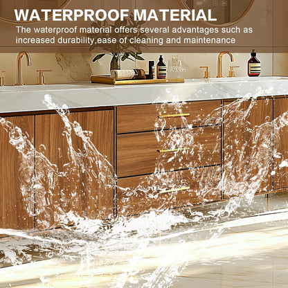 68” - 96” Retro Log Bathroom Vanity Includes Symmetrical Cabinet