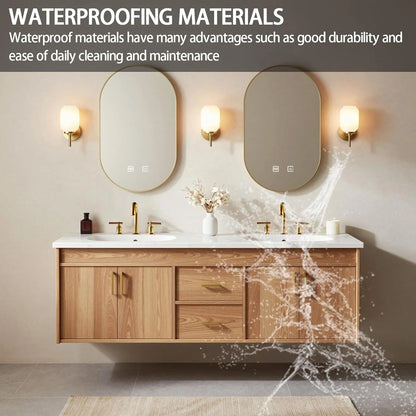 60” - 84” Wooden Bathroom Vanity with Double Sink & Storage Drawers