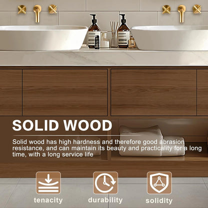 72” - 96” Symmetric Bathroom Vanities with Open Storage Cabinet