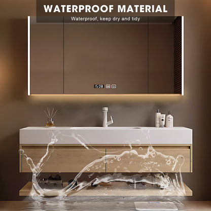 40"- 72" Single Basin Floating Bathroom Vanity Set with Mirror Cabinet