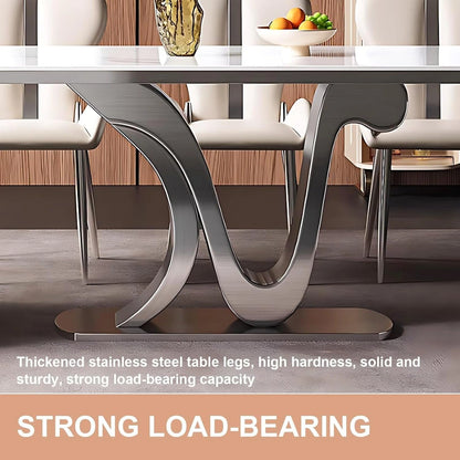 85” - 100” Luxury Kitchen Island Includes Unique Base Design & Striped Glass Cabinet (No Chair)