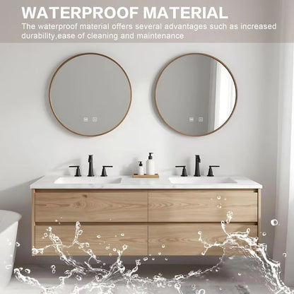 60” - 84” Nordic Rustic Bathroom Vanity Includes Ceramic Seamless Sink