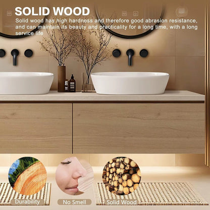 60” - 84” Floating Bathroom Vanity with Symmetrical Cabinet & Vessel Sink