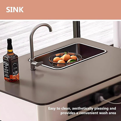 79” – 95” Practical Kitchen Island Includes Black and White Simple Design