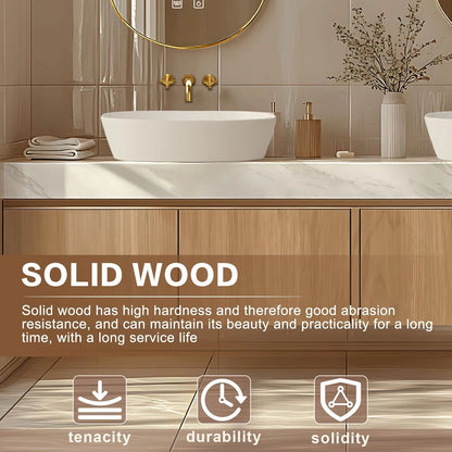 68” - 96” American Country Bathroom Vanity with Vertical Wood Grain Design