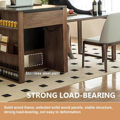 83” - 107” Exquisite Unique Kitchen Island Includes Stripe Texture Design (No Chair)