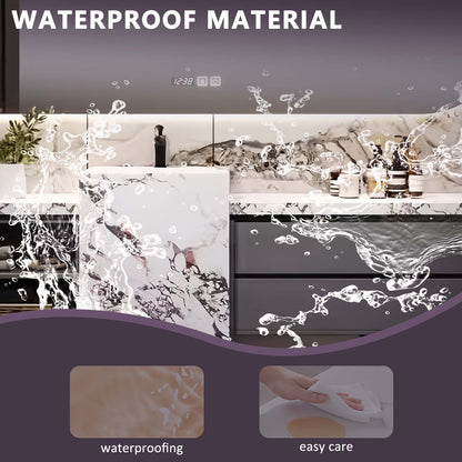 48"- 68" Single Basin And Grey Solid Wood Cabinet With Led Lighting Smart Mirror