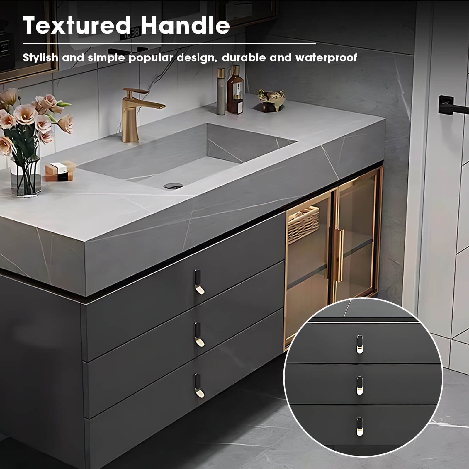 36"- 48" Bathroom Vanity with Sink Multi-Layered Solid Wood Cabinet
