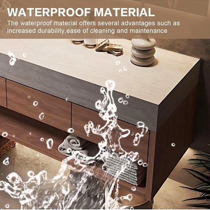 44” – 68” Simple Unique Bathroom Vanity with Rock Slab Integrated Slope Basin